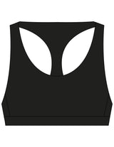 The Racer Bra - Black - SOUL YOGA - Center Back - Printed - White