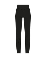 The Basic Legging - Black - Reform Fitness - Right Leg Side - Printed - White