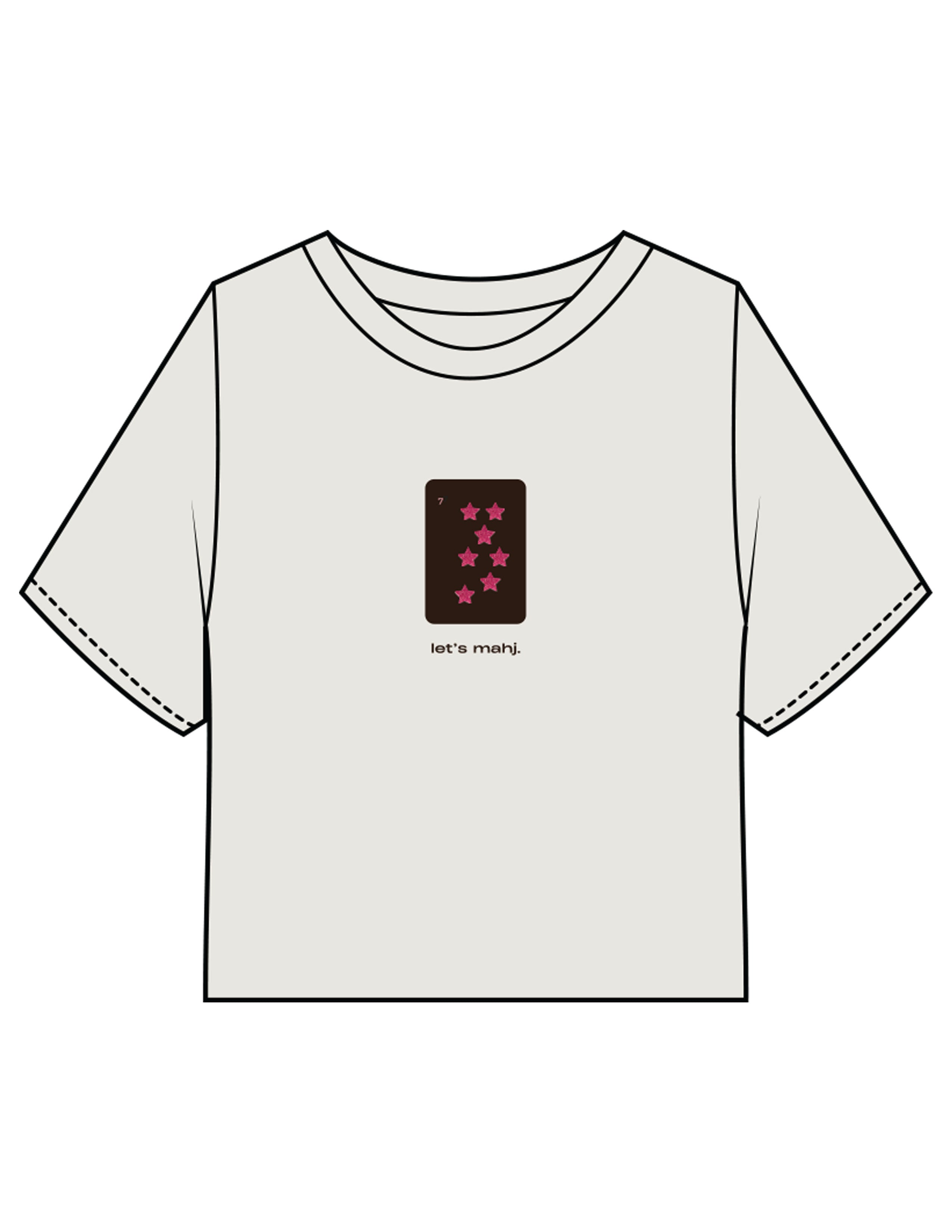 The Heavyweight Crop Tee - Washed Bone - Barnes. The Label - Chest Stars - Printed - Full Color