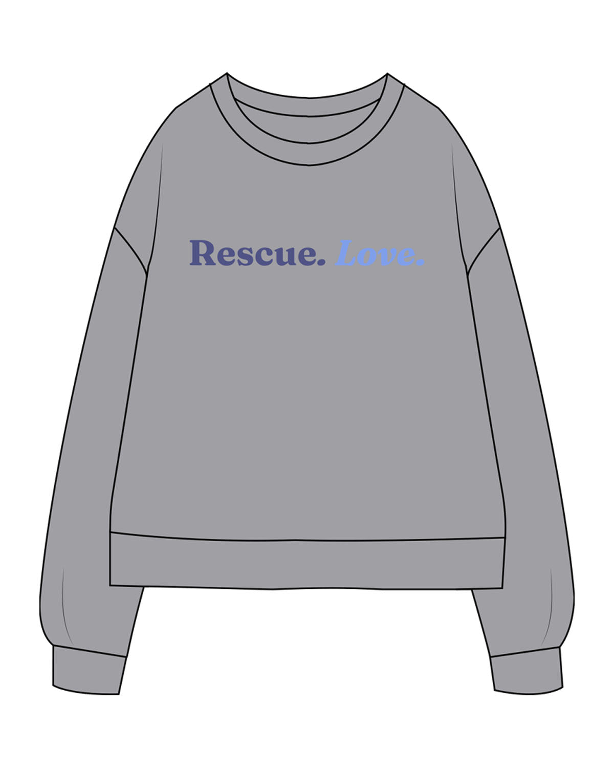 The Recycled Unisex Crewneck - Heather - LLR - Center Chest & Back Stacked - Printed - Full