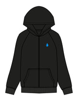 The Mens Zip Hoodie - Black - Saltvault Location - Left Chest & Back Location - Printed - Blue