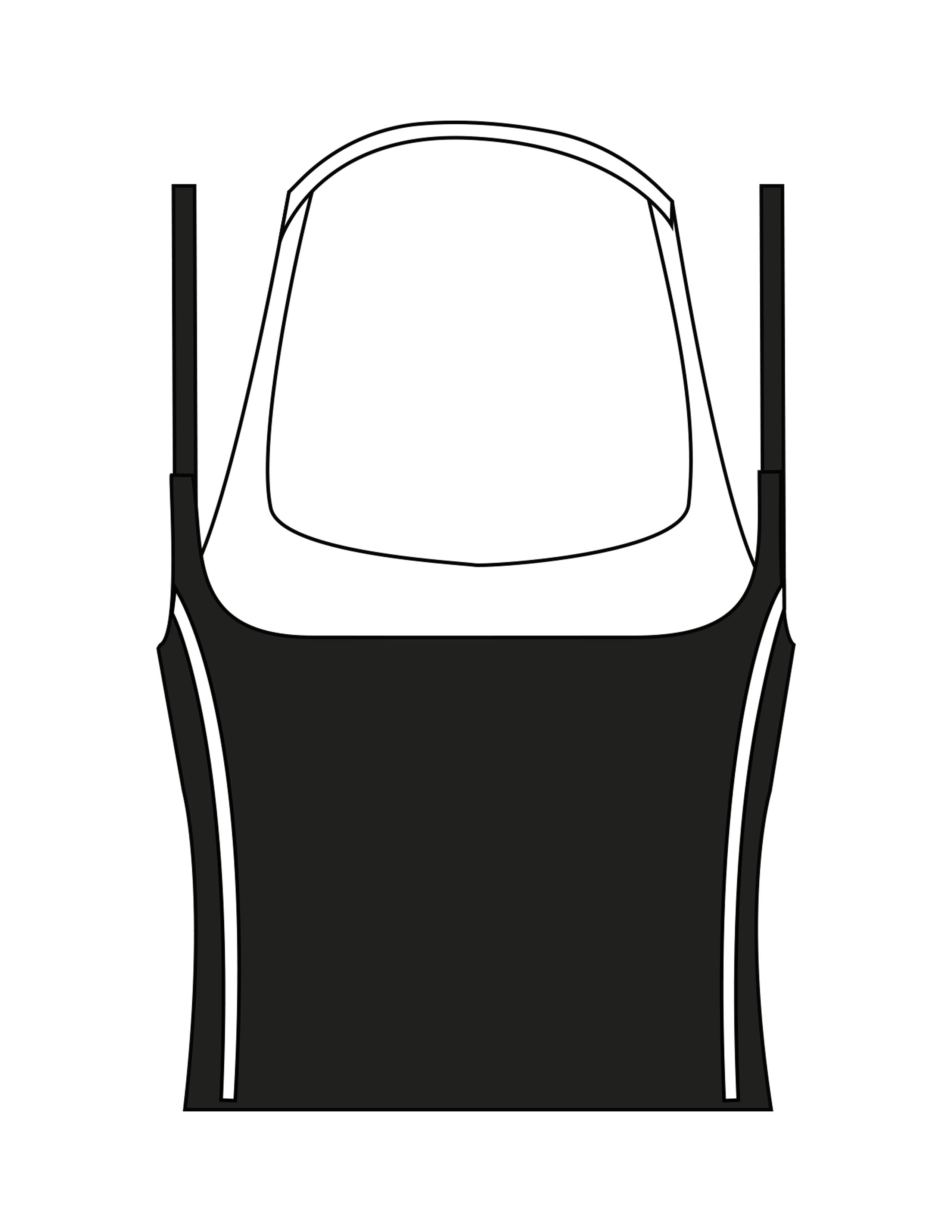 The Piped Tank - Black - Karve - Center Chest Icon - Printed - White