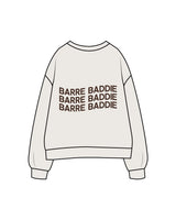 The Womens Crewneck - Bone - Karve - Left Chest & Center Back - Printed - Brown