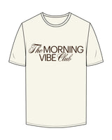 The Mens Tee - Off White - The Vibe - Center Chest Stacked & Back Center Neckline - Brown