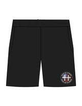 The Mens Sweat Shorts - Black - Haus of Fitness - Left Leg Round - Printed - Full Color