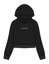 The Womens Crop Hoodie - Black - Lagree Red - Center Chest - Embroidered - White