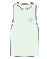 The Scoop Muscle Tank - Mint - Cyclebar - Left Chest Star & Back Stacked - Printed - Tone on Tone