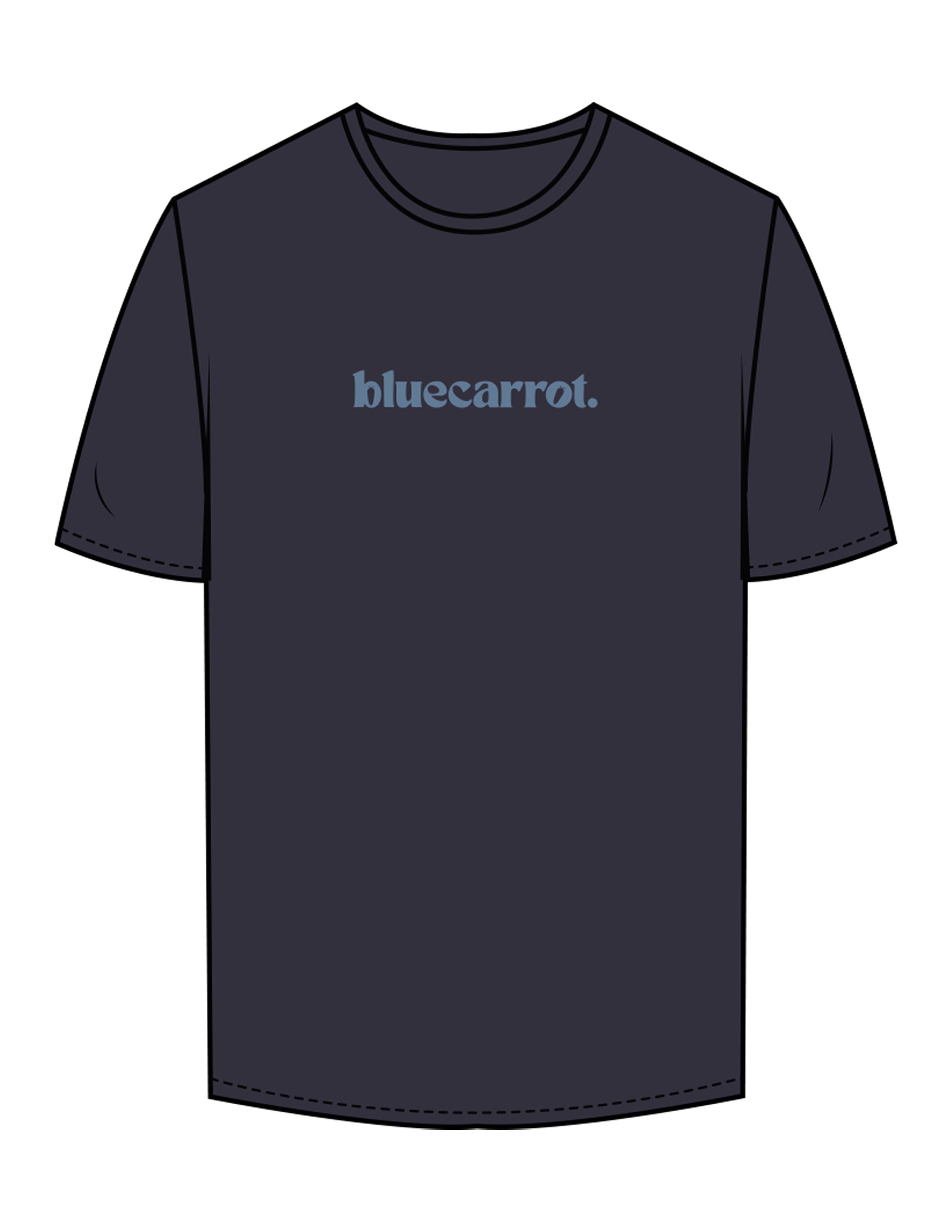 The Mens Tee - Midnight - BlueCarrot - Center Chest & Back Neckline - Printed - Blue
