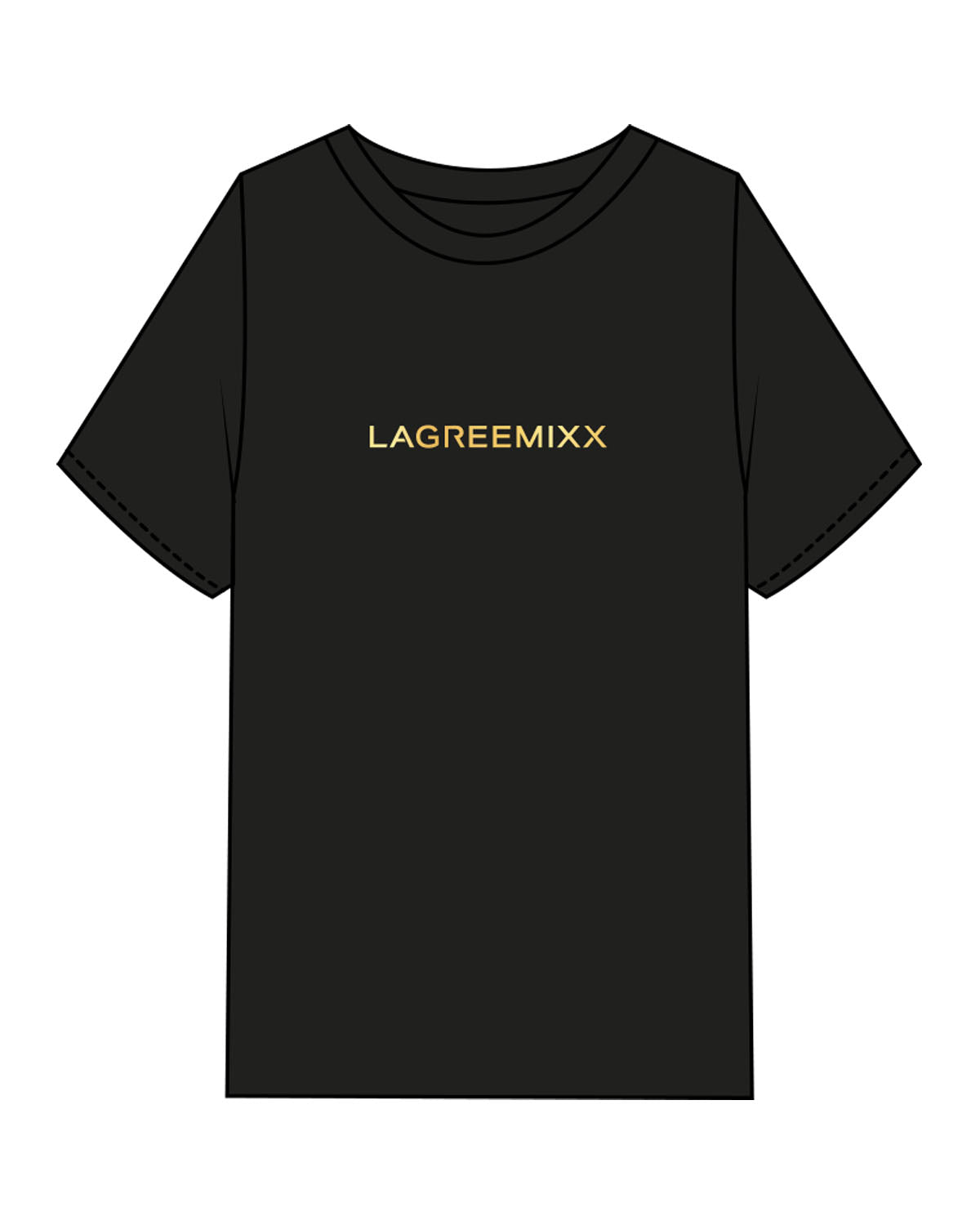 The Mens Heavyweight Tee - Black - Lagreemixx Retail - Center Chest - Printed - Gold