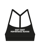 The Basic Bra - Black - East Coast Performace Running - Chest Stacked - Back Waistline - Printed - White