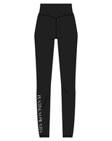 The Basic Legging - Black - Platinum Pilates - Bottom Right Leg - White