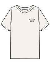 The Mens Heavyweight Tee - Butter - Activate House - Left Chest & Center Back - Printed - Black