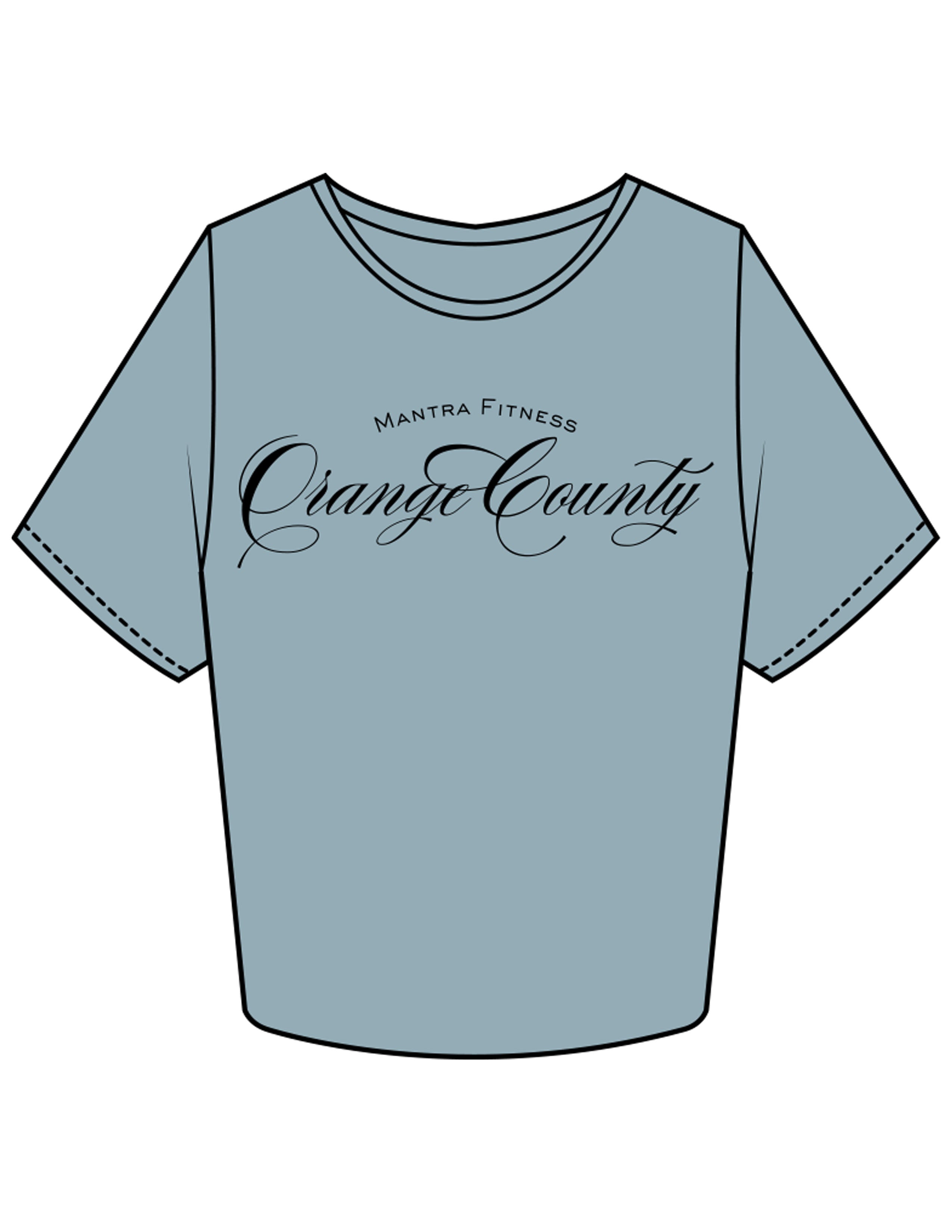 The Crop Tee - Mineral - Mantra - Chest Stacked "ORANGE COUNTY" - Printed - Black