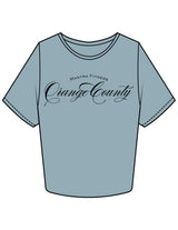 The Crop Tee - Mineral - Mantra - Chest Stacked "ORANGE COUNTY" - Printed - Black