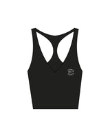 The Racer Tank - Black - Evolve Collective - Left Chest - Printed - White