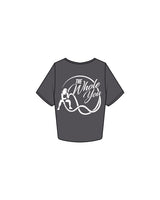 The Crop Tee - Charcoal - The Whole You Wellness - Left Chest & Back Image - Printed - White