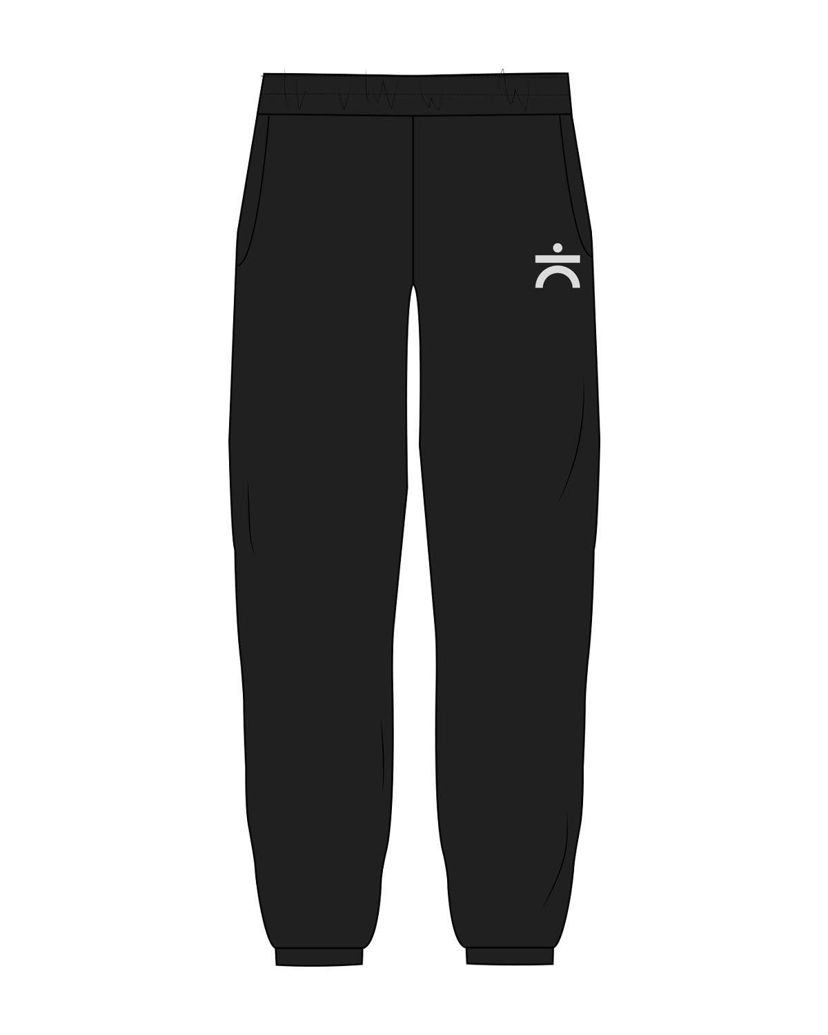The Womens Sweatpants - Black - enCore Pilates - Left Leg Logo - Embroidered - Full Color