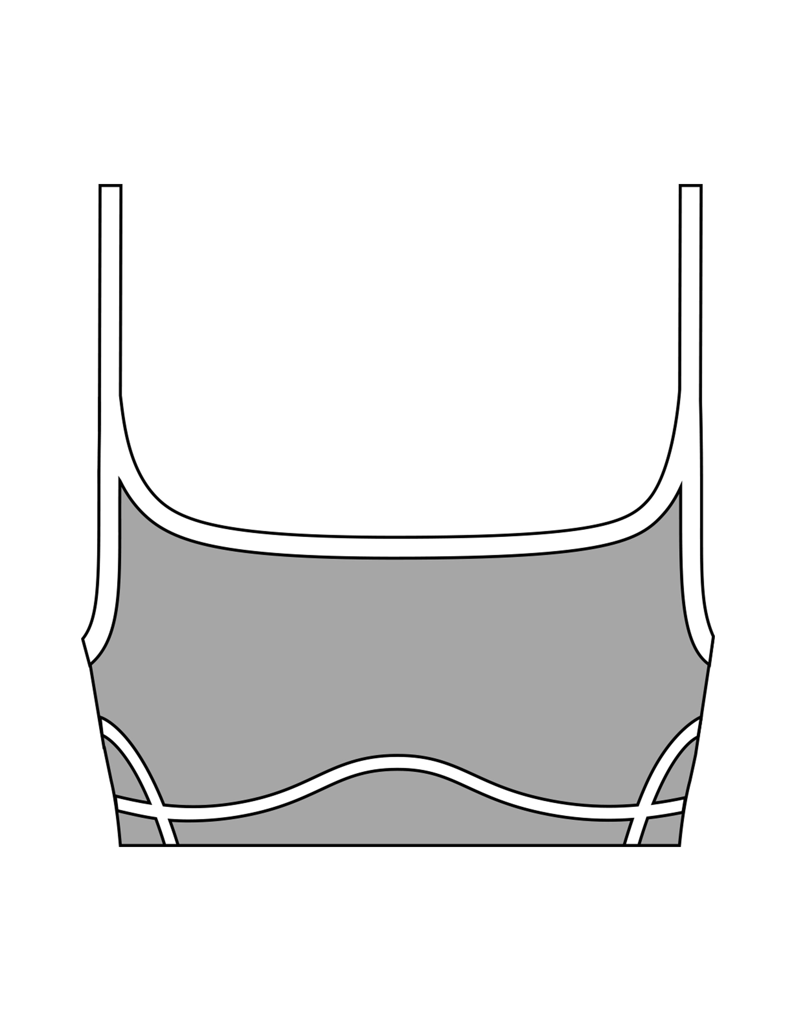 The Piped Scoop Sports Bra - Gray - Lucky Penny - Center Back - Printed - White