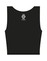 The Square Neck Tank - Black - LVL - Center Chest Stacked & Back "100" Neckline - Printed - White