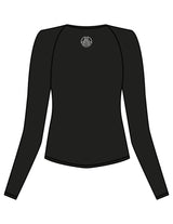 The Womens Sporty Long Sleeve - Black - Sultivate - Chest Stacked & Back Neckline Icon - Printed - White