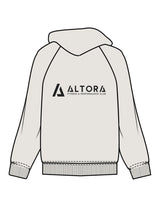 The Womens Hoodie - Washed Bone - ALTORA - Center Chest & Back Stacked - Printed - Charcoal