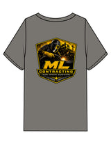 The Mens Heavyweight Tee - Washed Gray - ML Contracting LLC - Left Chest & Back Image - Printed - Full Color