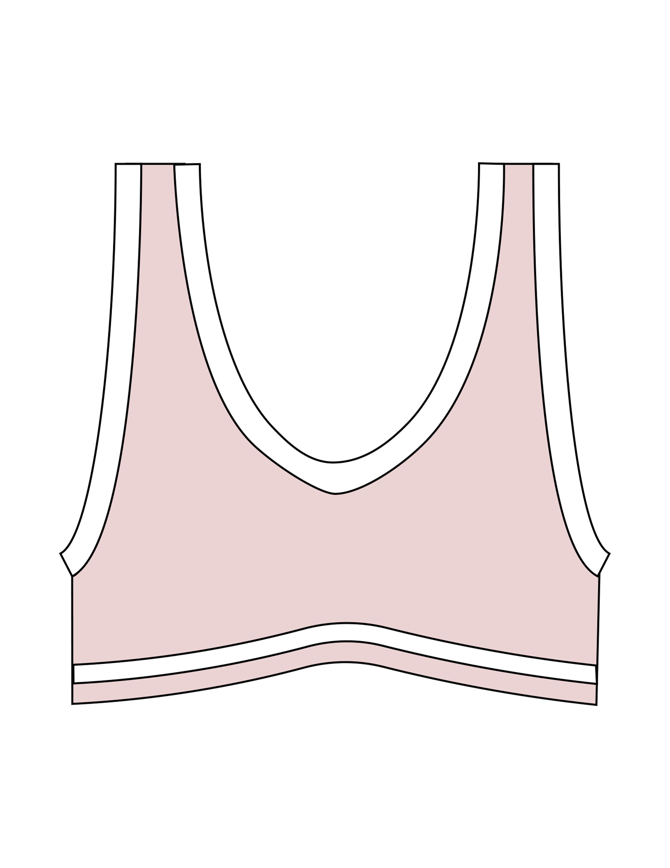 The Piped Bra - Pink - Golden Hour - Center Back - Printed - White