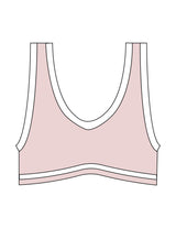 The Piped Bra - Pink - Golden Hour - Center Back - Printed - White