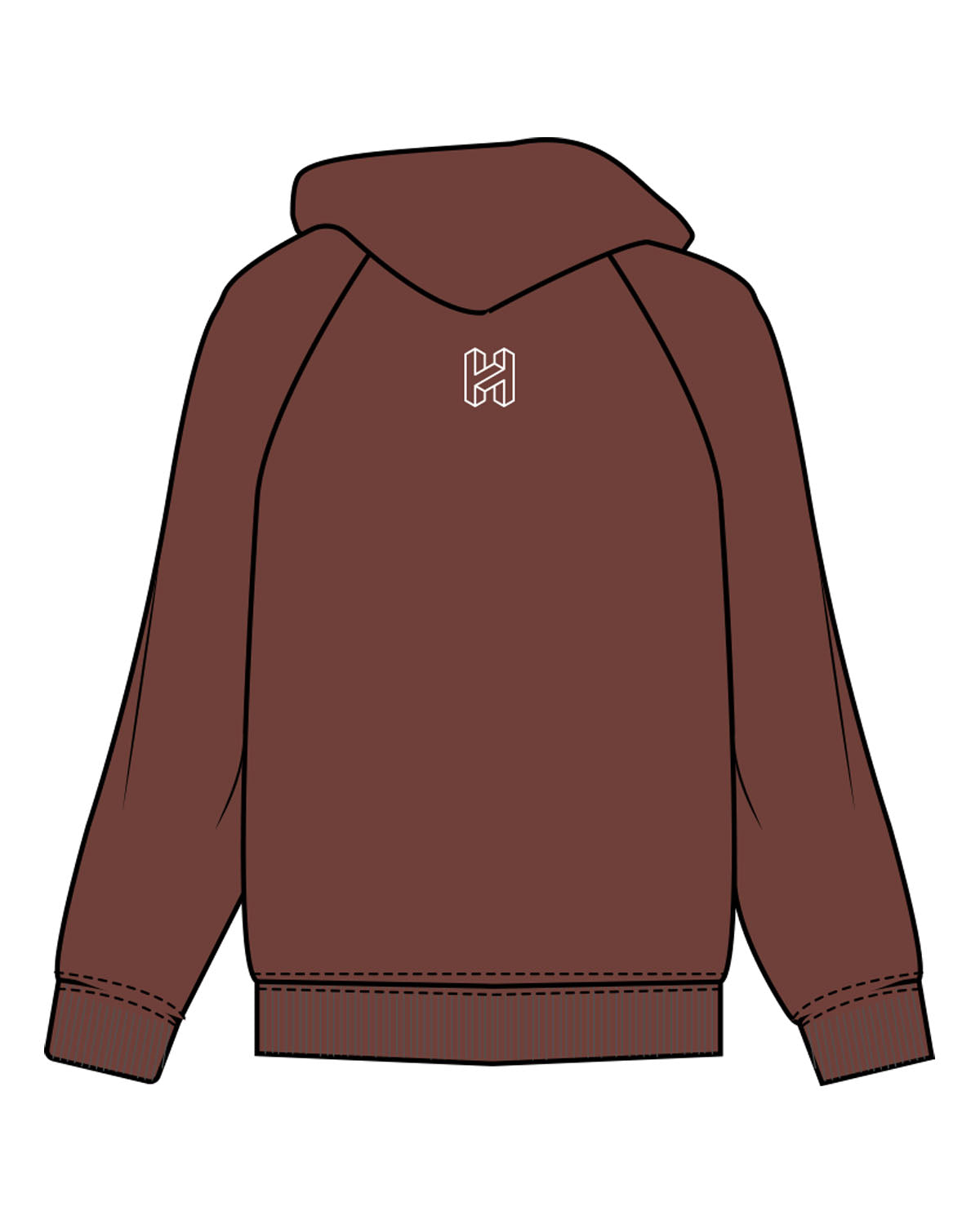 The Mens Hoodie - Chestnut - Heat Bootcamp - Center Chest & Upper Back - Printed - White