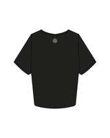 The Crop Tee - Black - Sultivate - Center Chest & Back Neckline Logo - Printed - White