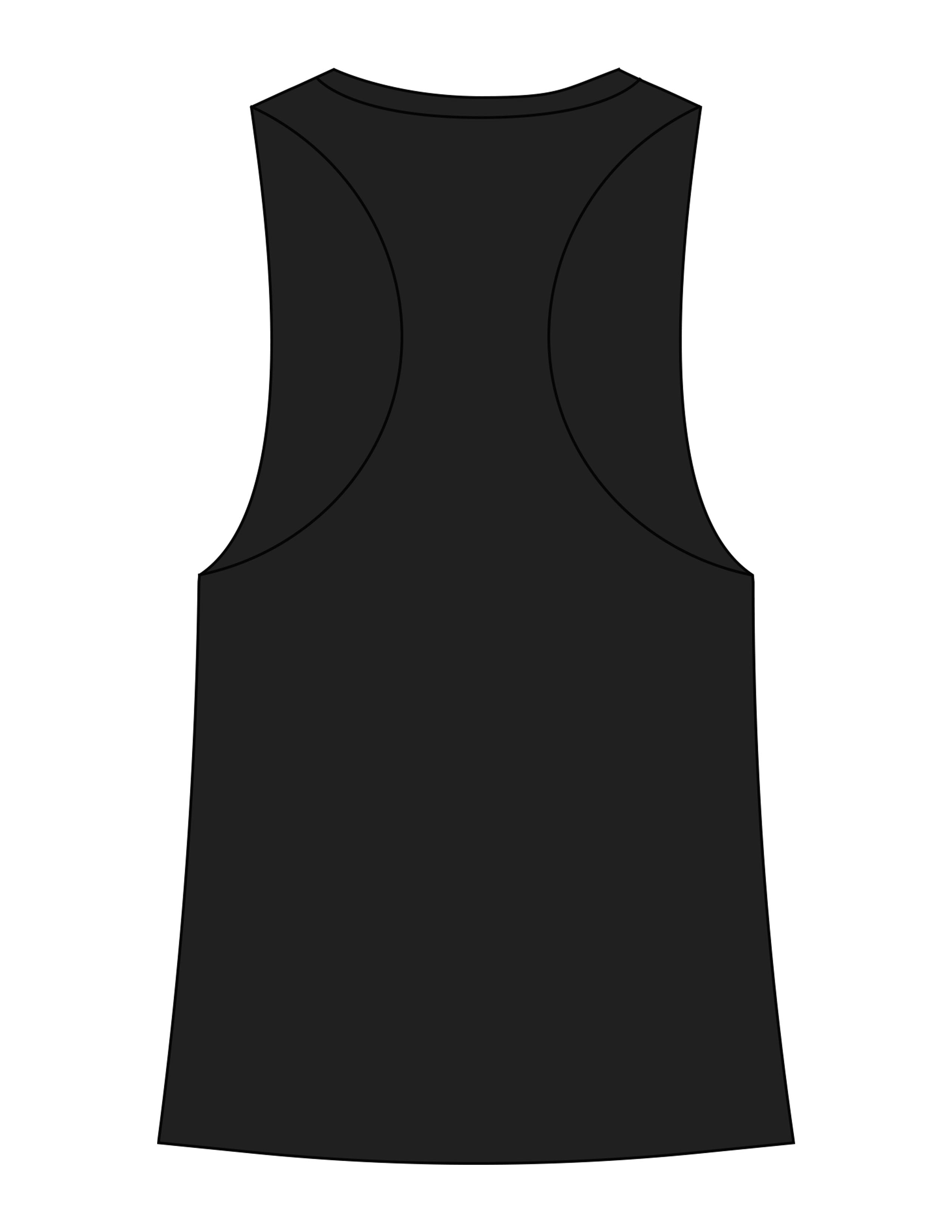 The Womens Racerback Tank - Black - Sultivate - Center Chest - Printed - White
