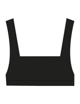 The Box Cut Bra - Black - Drench - Back Right - Printed - White