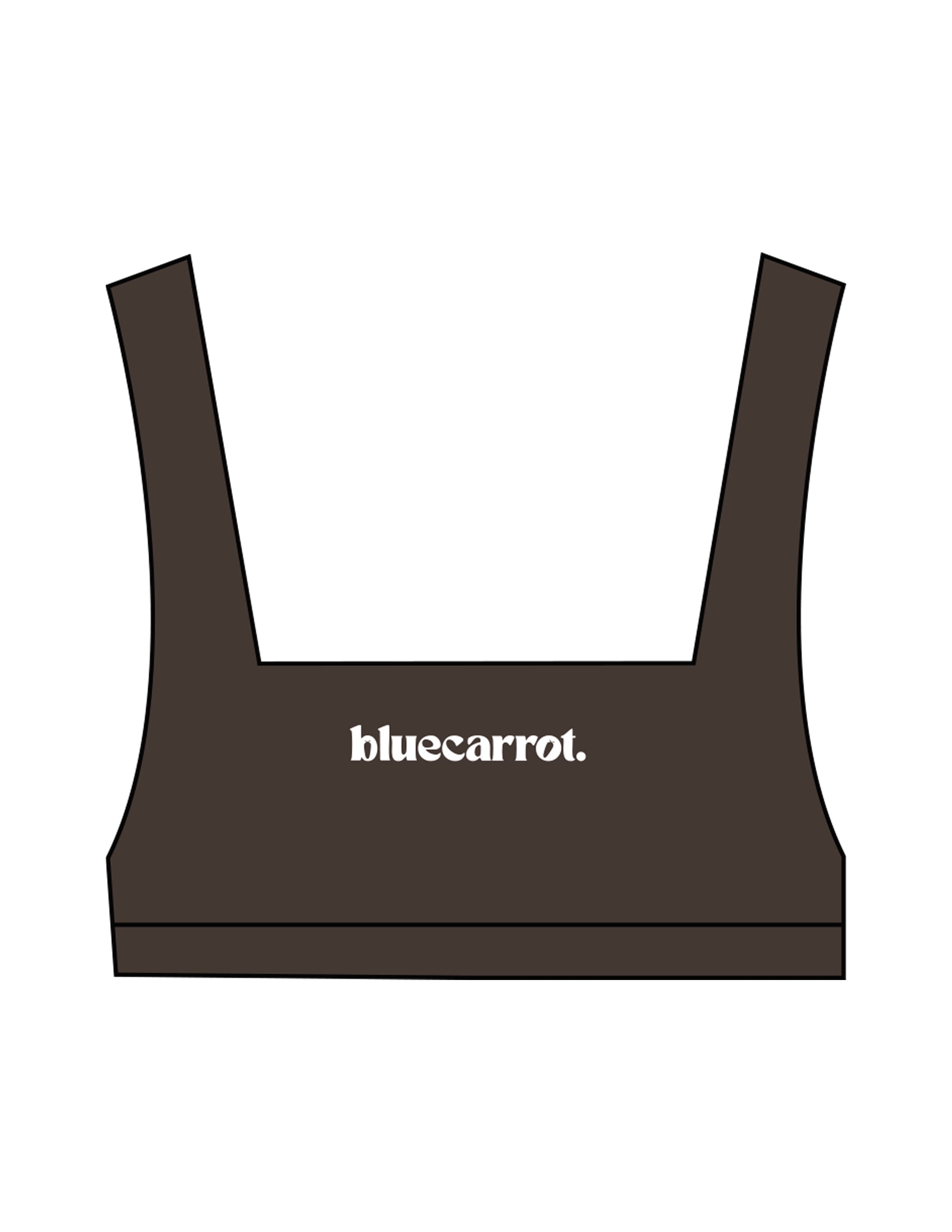 The Box Cut Bra - Cafe - BlueCarrot - Center Chest - Printed - White