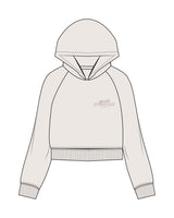 The Womens Crop Hoodie - Bone - Ignite Barre & Fitness - Left Chest Stacked - Embroidered - Tone on Tone
