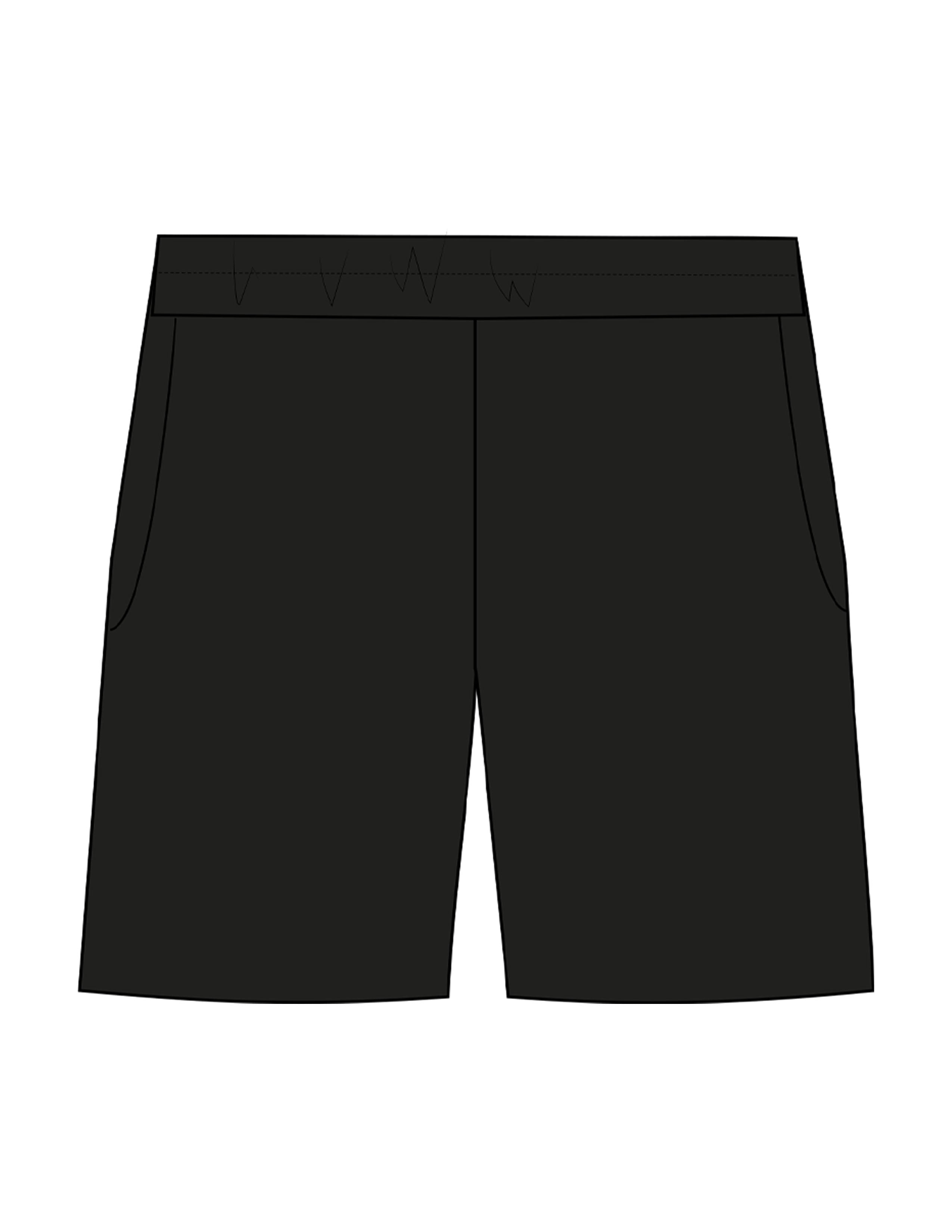 The Mens Sweat Shorts - Black - Rush Cycle Studio - Back Pocket - Printed - Full Color