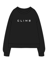 The Recycled Unisex Crewneck - Black - LVL - Center Chest & Back Neckline Icon - Printed - White