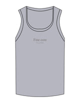 The Micro Rib Full Length Tank - Heather - Fine Core Pilates - Center Chest Stacked - Printed - Grey