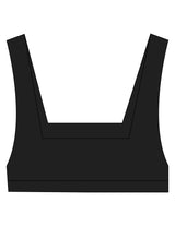 The Box Cut Bra - Black - SOUL YOGA - Center Chest - Printed - White