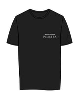 The Womens Tee - Black - Move Studio - Left Chest Stacked & Back Full - Printed - White
