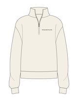 The Womens 1/4 Zip - Off White - Ritual Body - Left Chest - Printed - Dark Brown