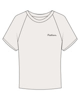 The Micro Rib Baby Tee - Natural - The Platform Studio - Left Chest - Printed - Charcoal