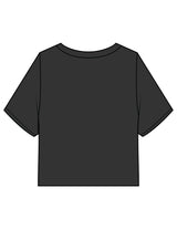 The Heavyweight Crop Tee - Washed Black - Barnes. The Label - Chest Flower - Printed - Full Color