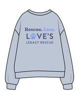 The Womens Crewneck - Powder - LLR - Center Chest & Back Stacked - Printed - Full Color