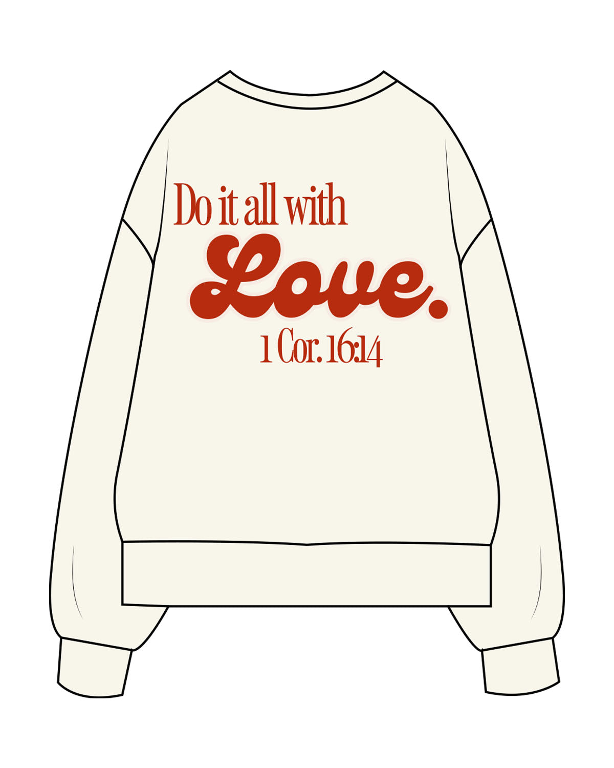 The Womens Heavyweight Crewneck - Off White - M4Lagree - Left Chest Logo & Center Back Stacked - Printed - Full Color