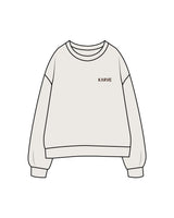 The Womens Crewneck - Bone - Karve - Left Chest & Center Back - Printed - Brown