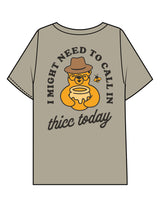 The Mens Boxy Tee - Mushroom - Try Smile Collective - Left Chest & Back Bear - Printed - Full Color