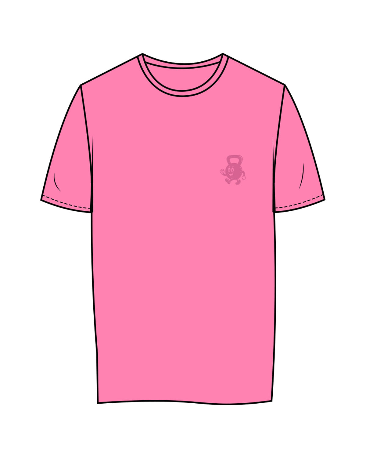 The Womens Tee - Hot Pink - Delta Fitness - Left Chest & Back Stacked - Printed - Tone on Tone