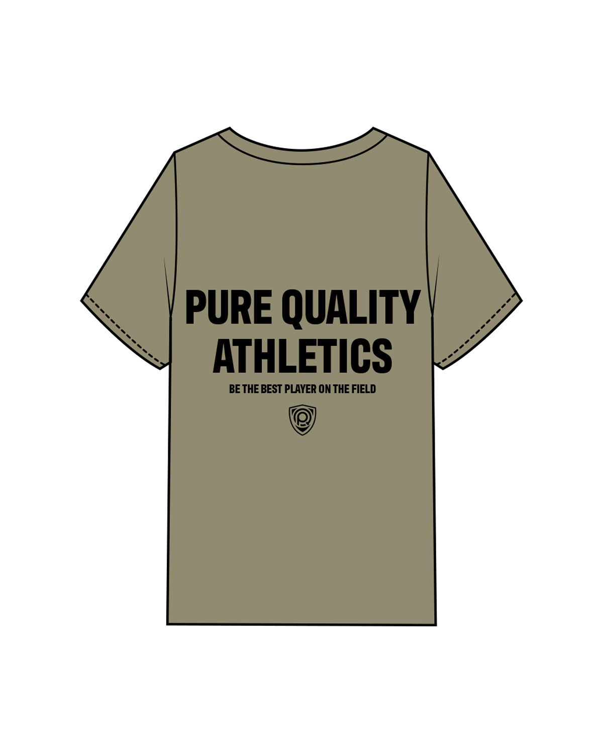 The Mens Heavyweight Tee - Eucalyptus - PURE QUALITY -  Left Chest & Back Center Stacked - Black