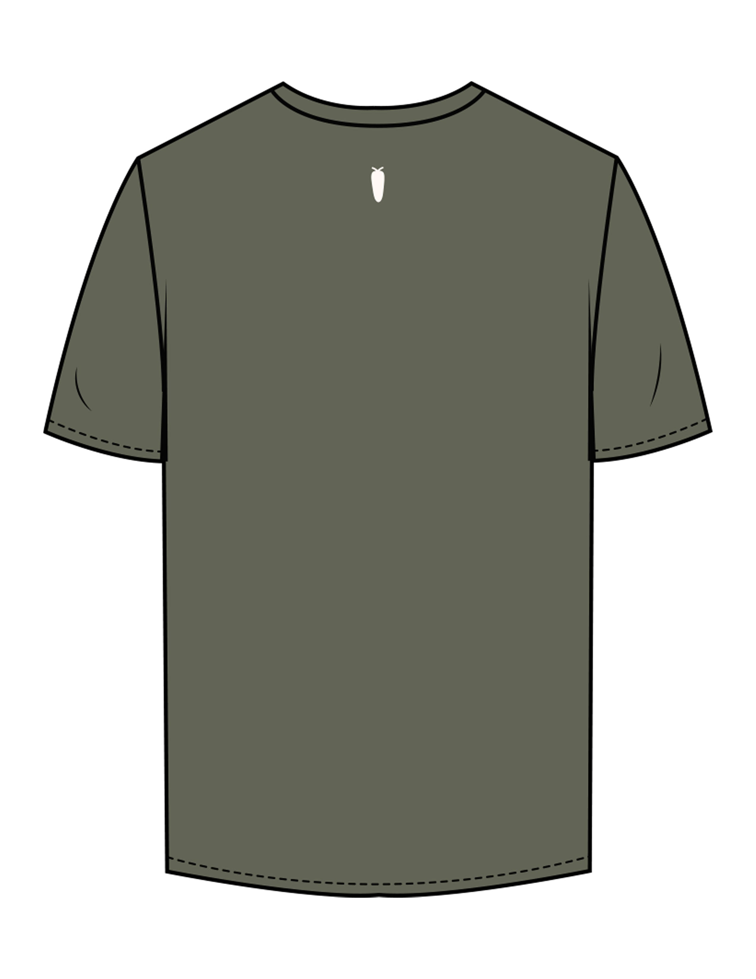 The Mens Tee - Cypress - BlueCarrot - Center Chest & Back Neckline - Printed - Off White