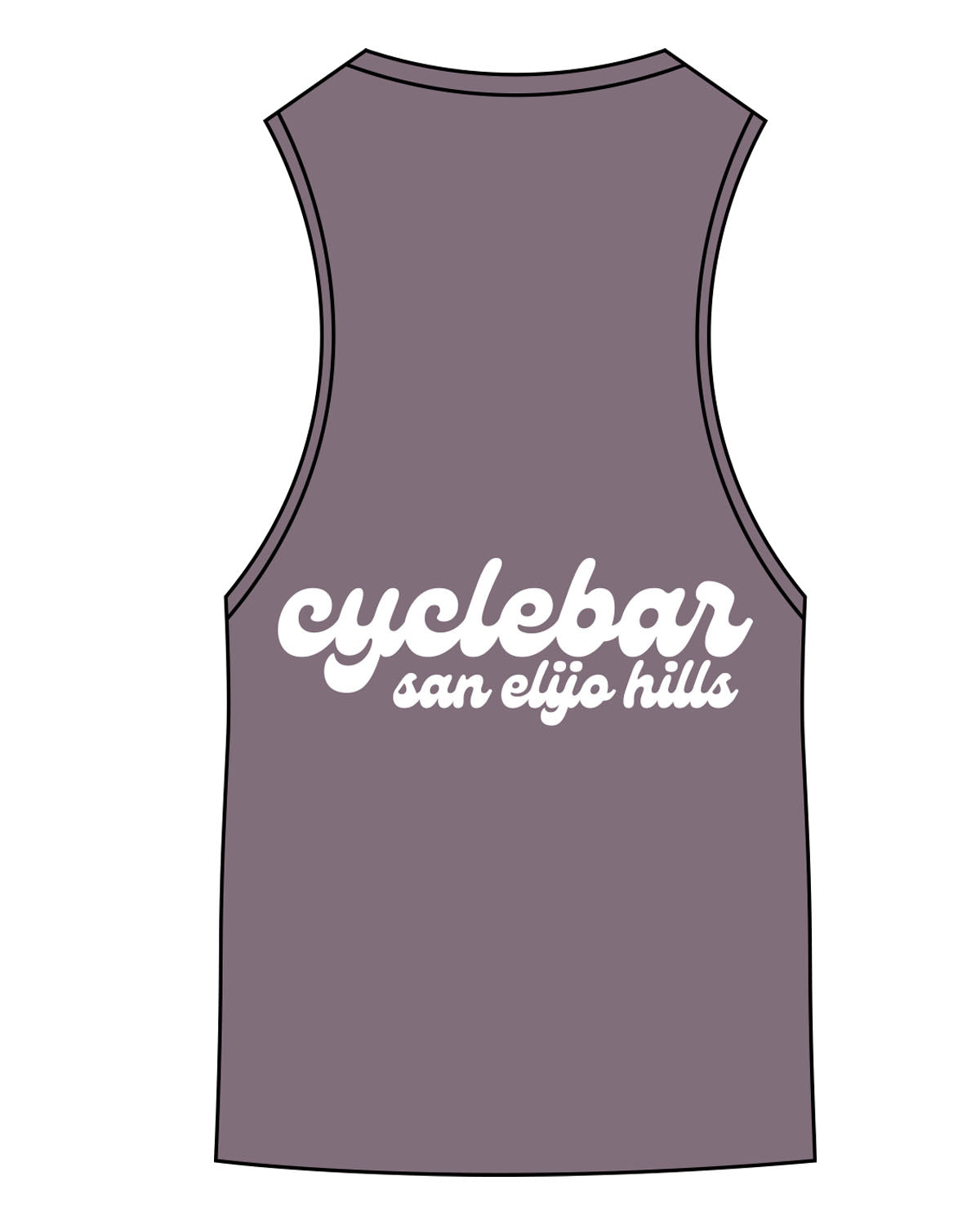 The Scoop Muscle Tank - Mauve - Cyclebar - Center Chest Stacked & Back Star - Printed - White